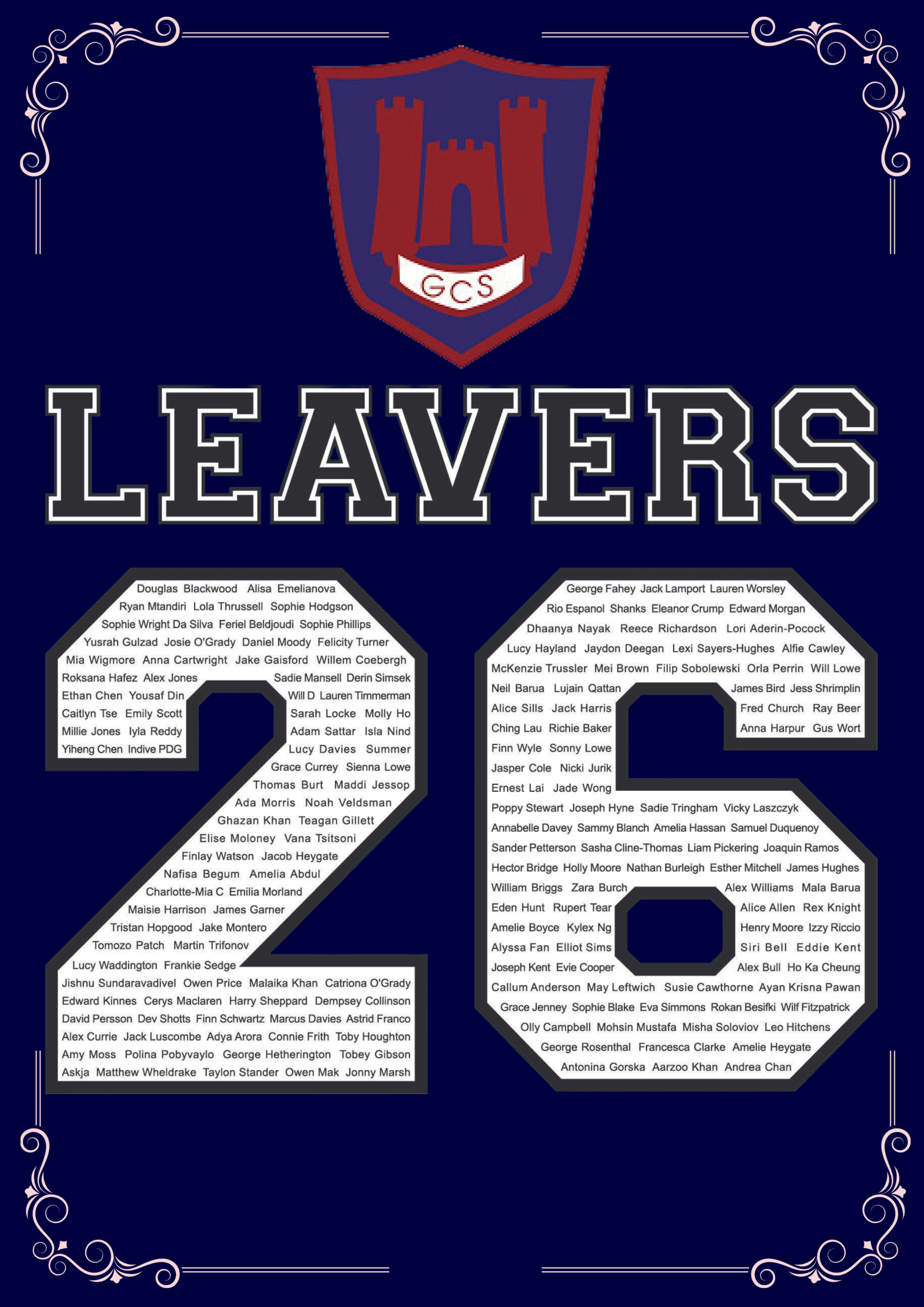 Guildford County School 2026 leavers yearbook created by YAPO