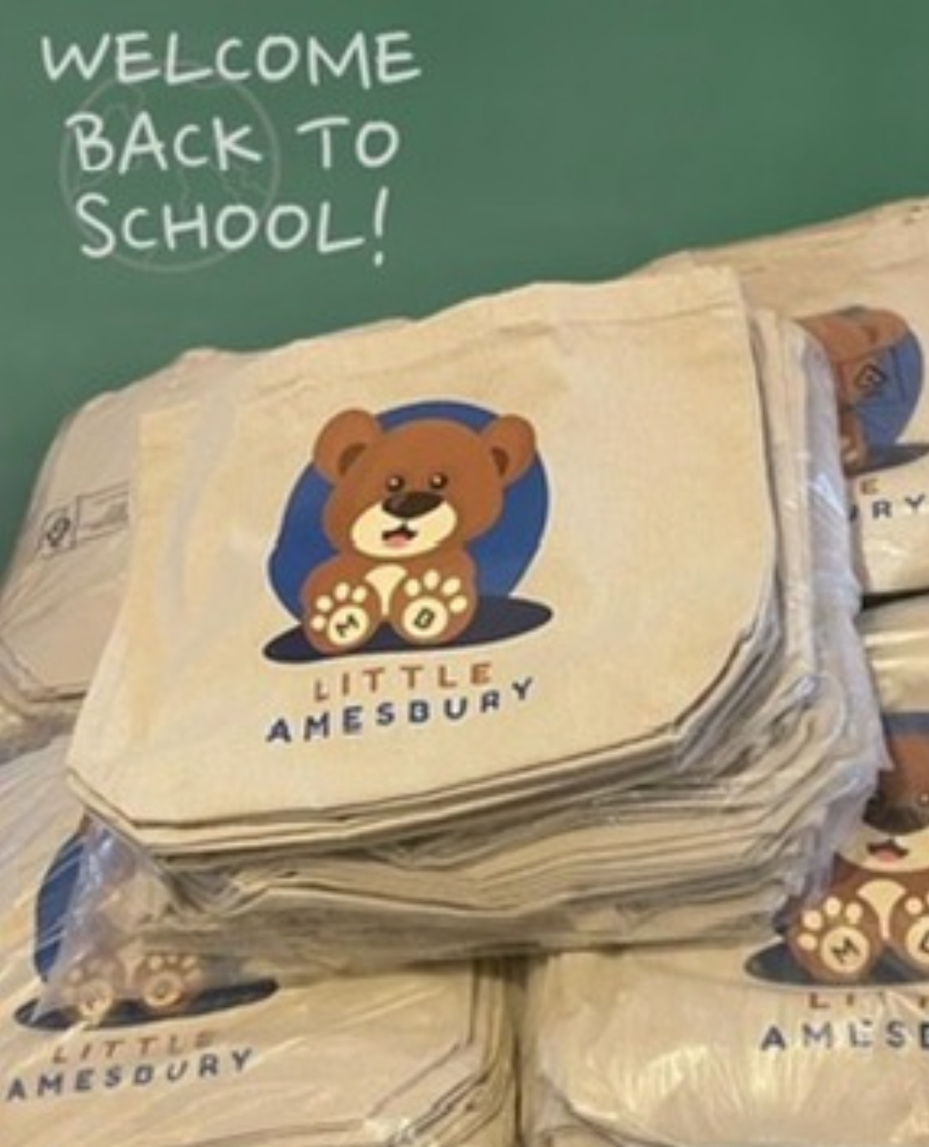Little Amesbury personalised school bags with DTF print produced by YAPO