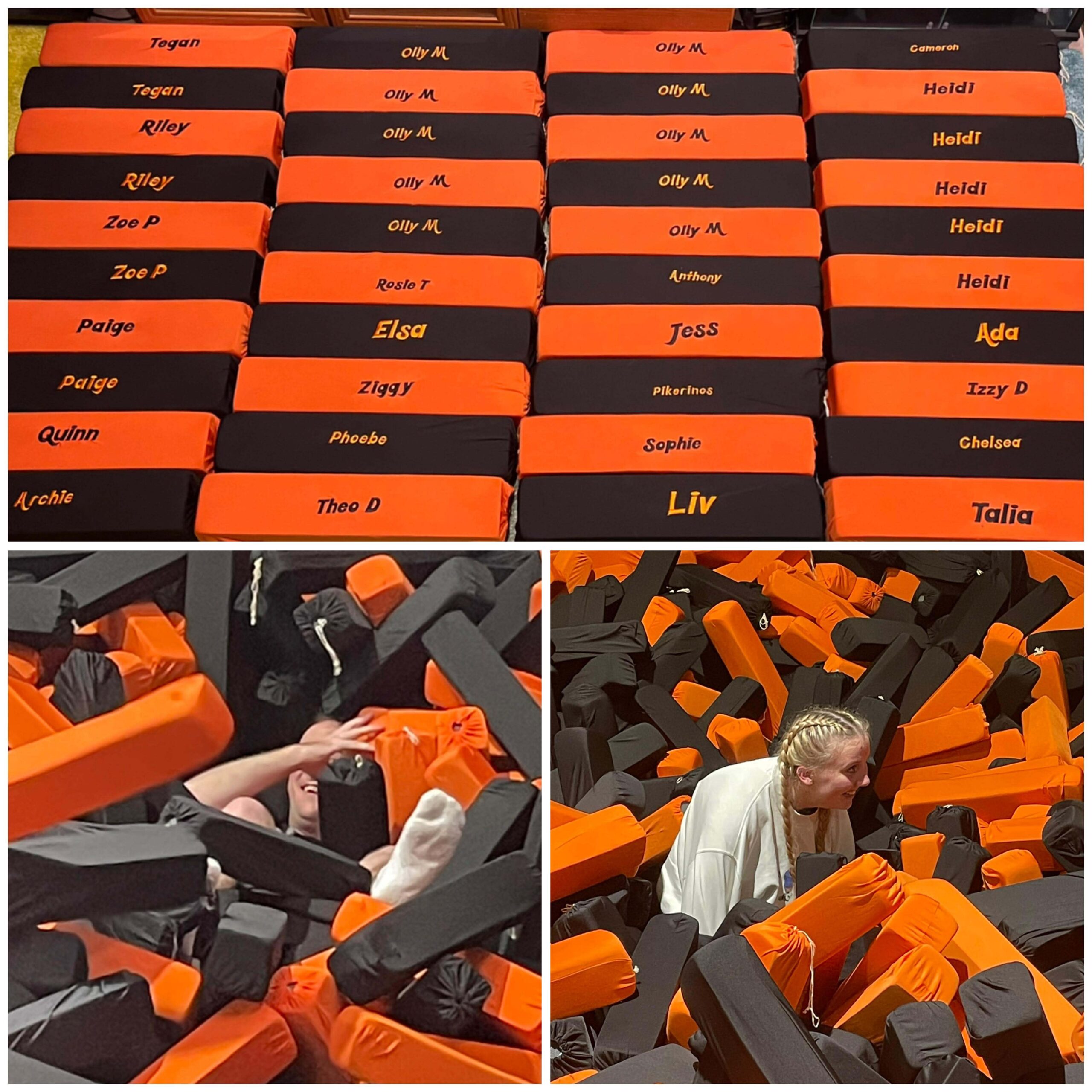 Foam inserts embroidered with sponsor branding by YAPO